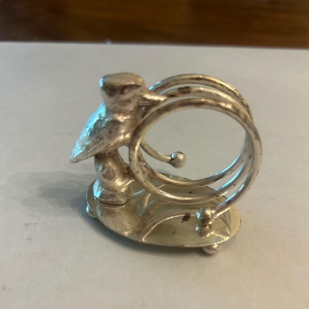 Vintage SilverPlate Figural Bird Napkin Holder Ring!